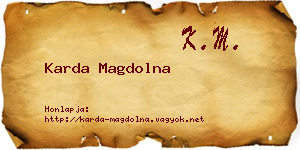 Karda Magdolna névjegykártya